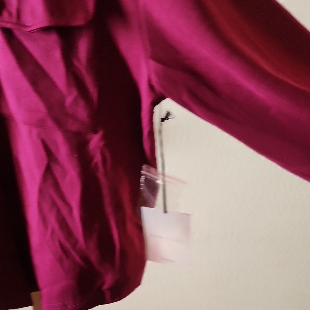 Women's Button Down Shirt - Fuchsia - Picture 4 of 6